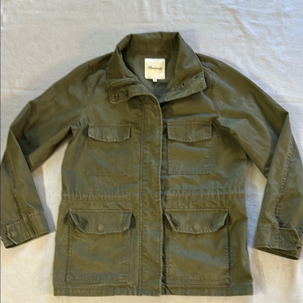 Madewell Surplus Zip & Snap Front Jacket in Army Green